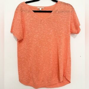Eileen Fisher top size XS linen blend coral lightweight lagenlook boho